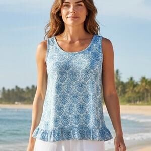 Tommy Bahama Tank Tropical leaf print size med